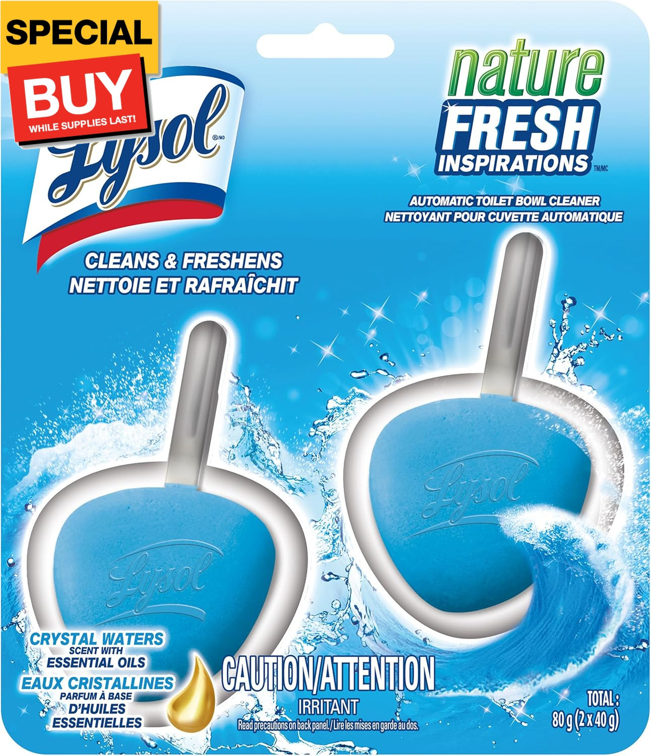 Automatic In-The-Bowl Toilet Cleaner, Cleans and Freshens Toilet Bowl, Atlantic