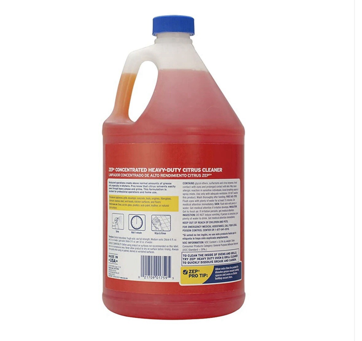 ZEP Heavy-Duty Citrus Degreaser & Cleaner – Kitchen/Grease/Oil/Adhesives – 1 Gal