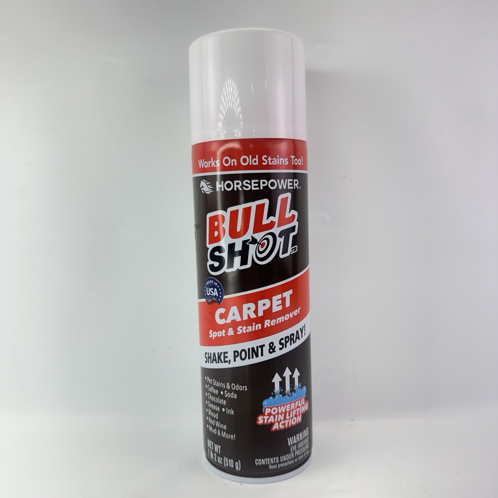 Horsepower Bull Shot Carpet Stain Remover 18oz Spray Pet Odor Cleaner Spot Sta