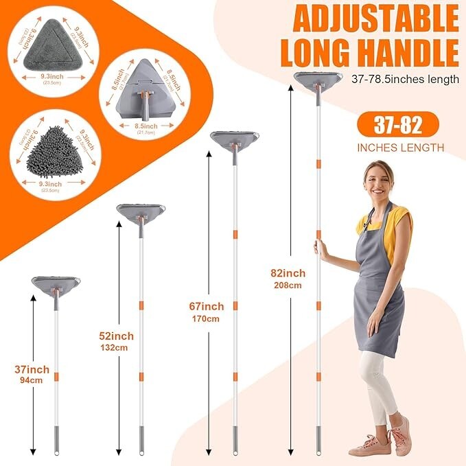 7 Pcs Herramientas de limpieza de plumeros de microfibra con barra extensible