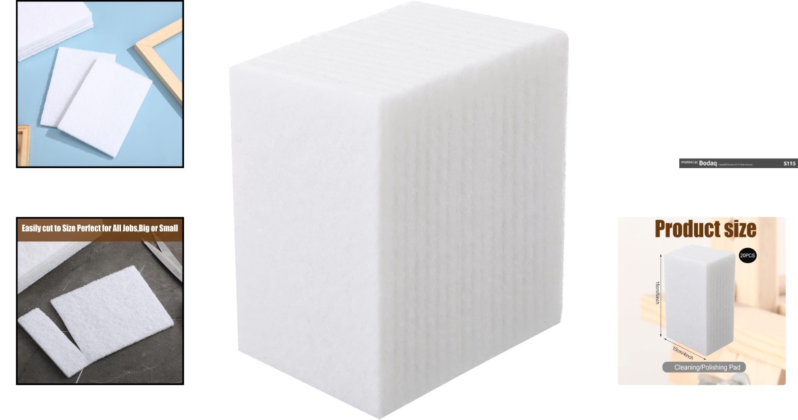20 Non-Scratch White Scouring Pads – Reusable Multipurpose Cleaning Sponges