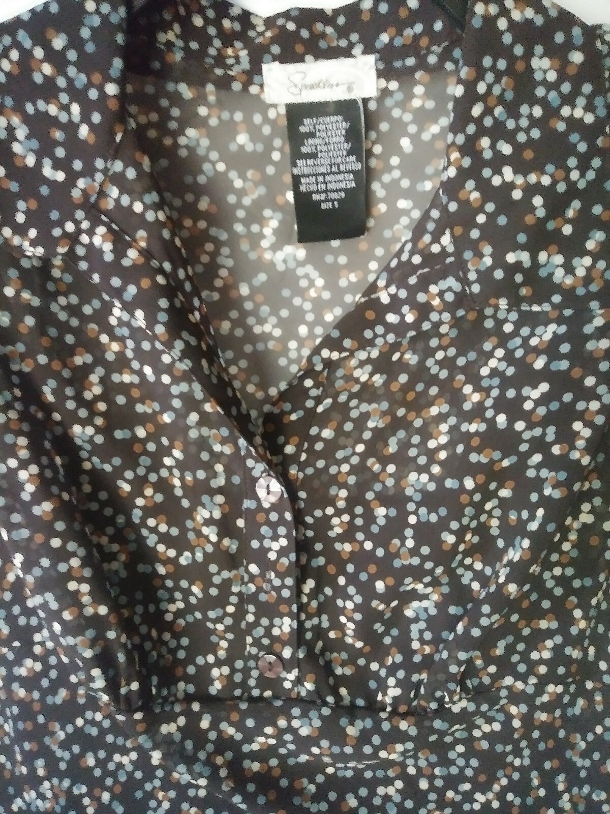 SPEECHLESS JUNIORS DRESS BROWN WITH DOTS 2 PIECES SIZE 5 NWT POLYESTER WASH COLD