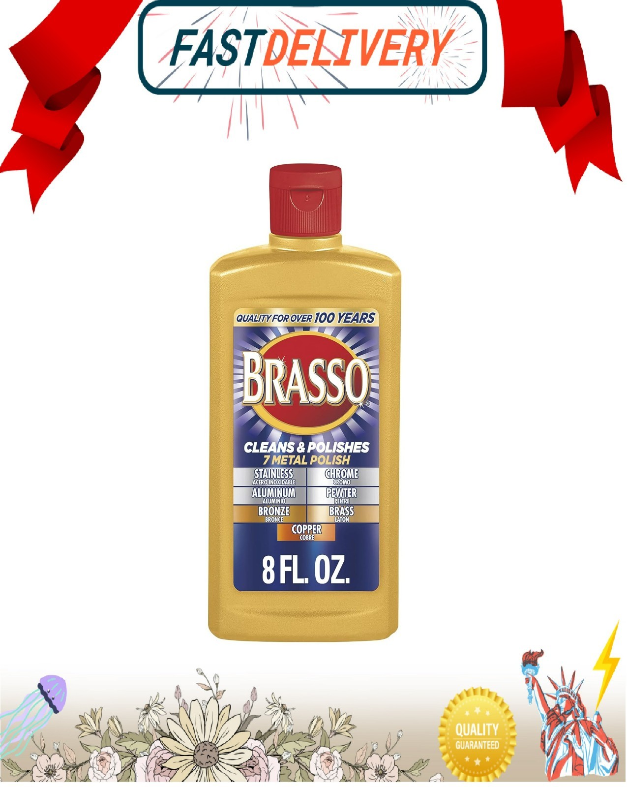 NEW Brasso-2660089334 Multi-Purpose Metal Polish, 8 oz(FAST SHIPPING)