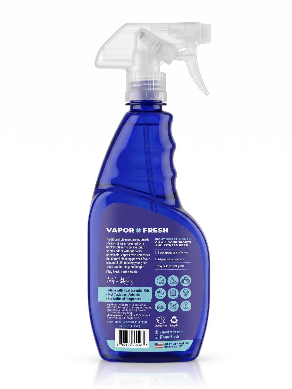 Sports Cleaner & Deodorizer for Gear, Gloves, Helmets, Gym Bags – Plant-Based 16