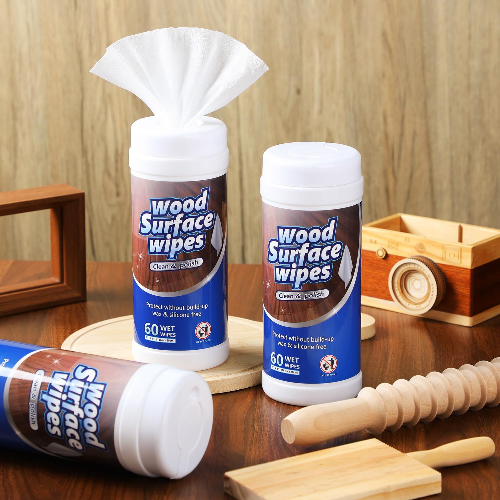 3 Pack 180 Count Wood Surfaces Wood Cleaner and Polish Furniture Floor Wet Ca…