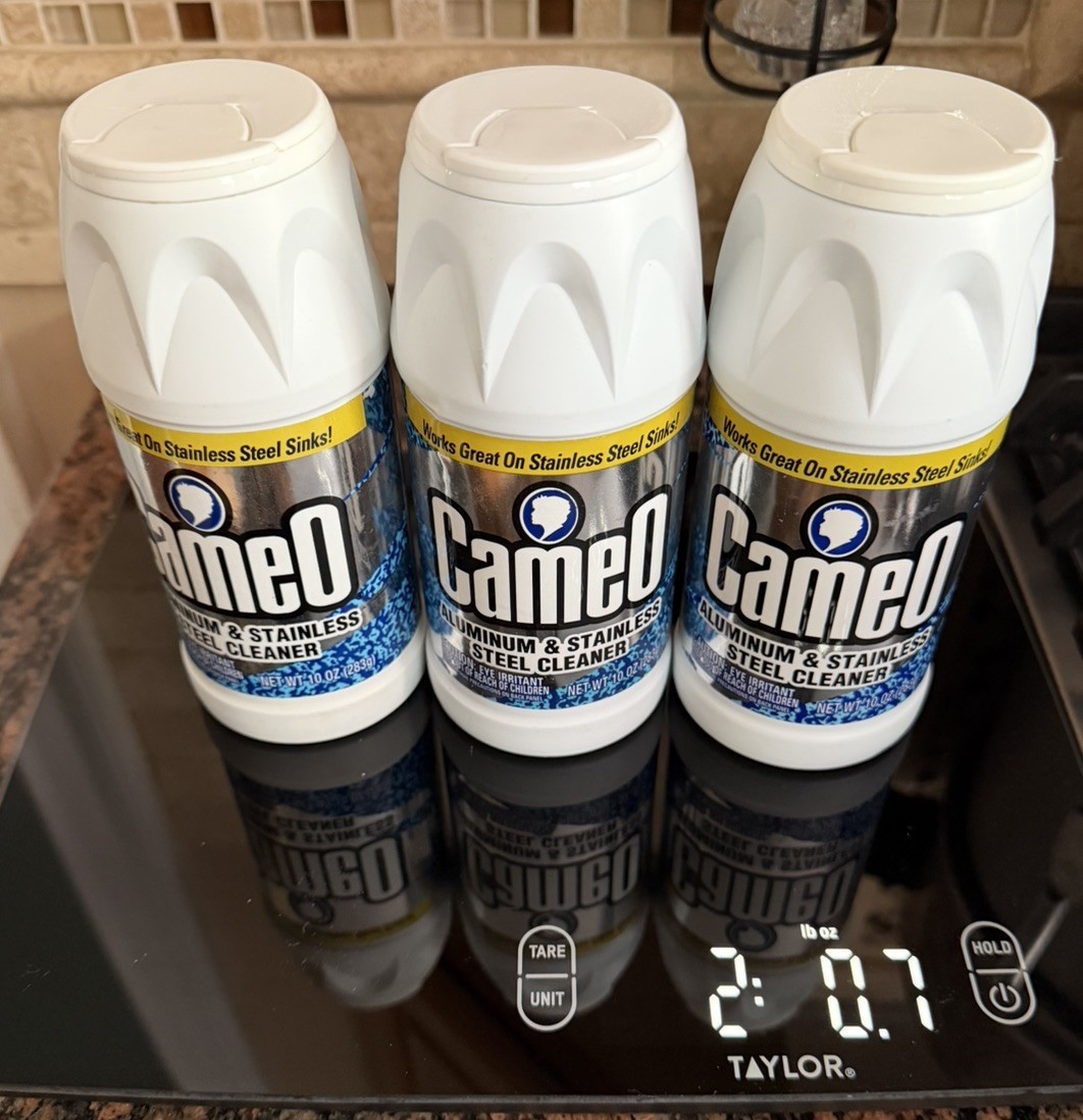 3 Cameo Aluminum Stainless Steel Cleaner Original Formula 10 oz 90% Full