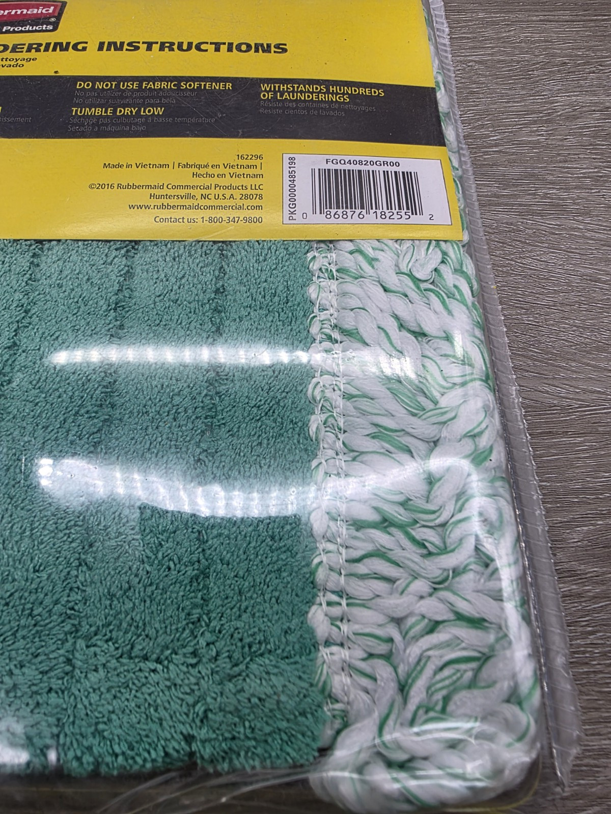 RUBBERMAID Microfiber Dust Mopping Pad #FGQ40820GR00