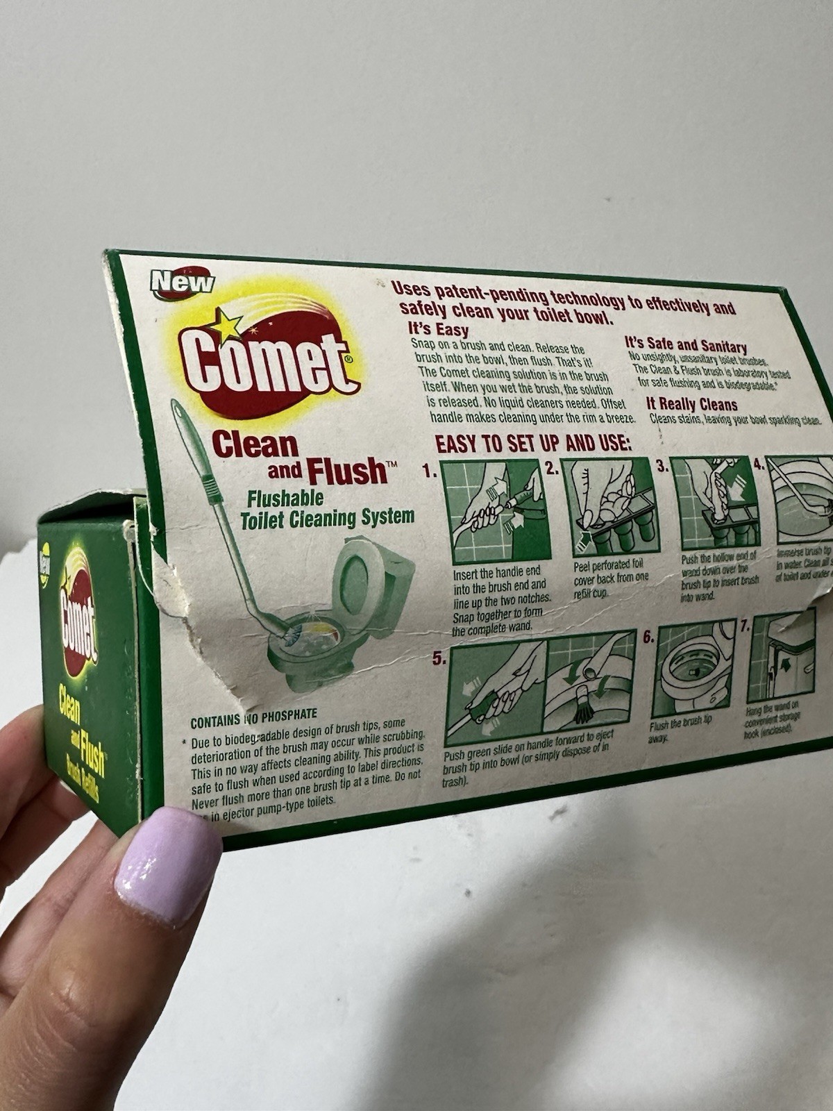 Vintage Comet Clean & Flush Flushable Toilet Cleaning System 4 Refills Open Box