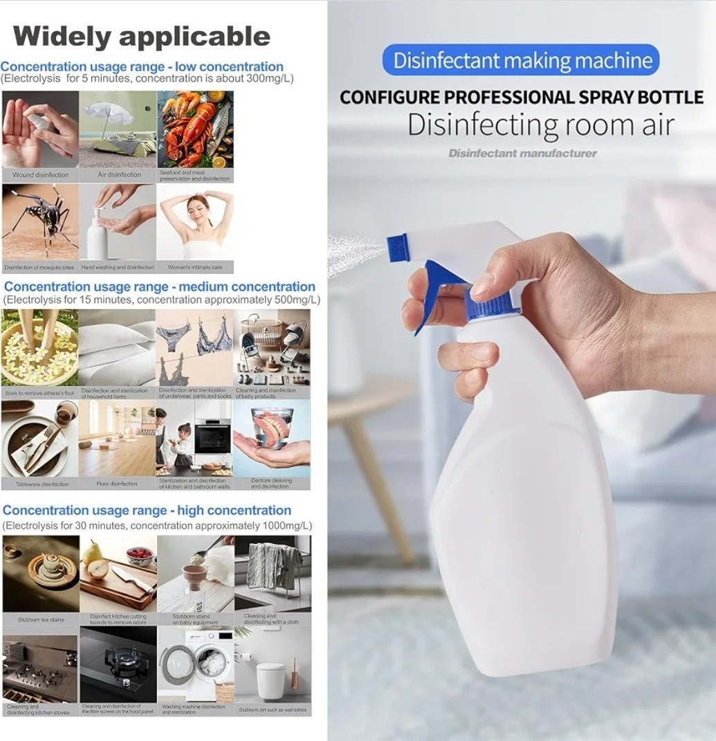 2000ML Hypochlorous Acid Generator & Countertop Bleach Maker