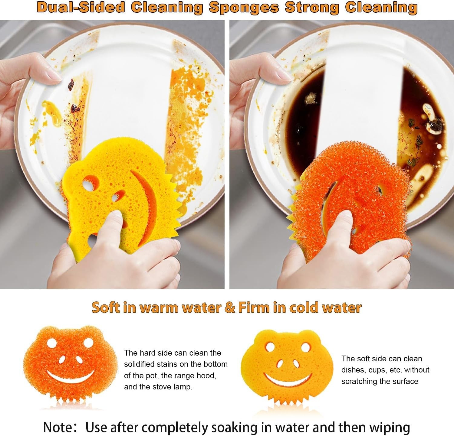 Versatile 5 Pack Scrub Sponges – Temperature Controlled for Optimal Cleaning