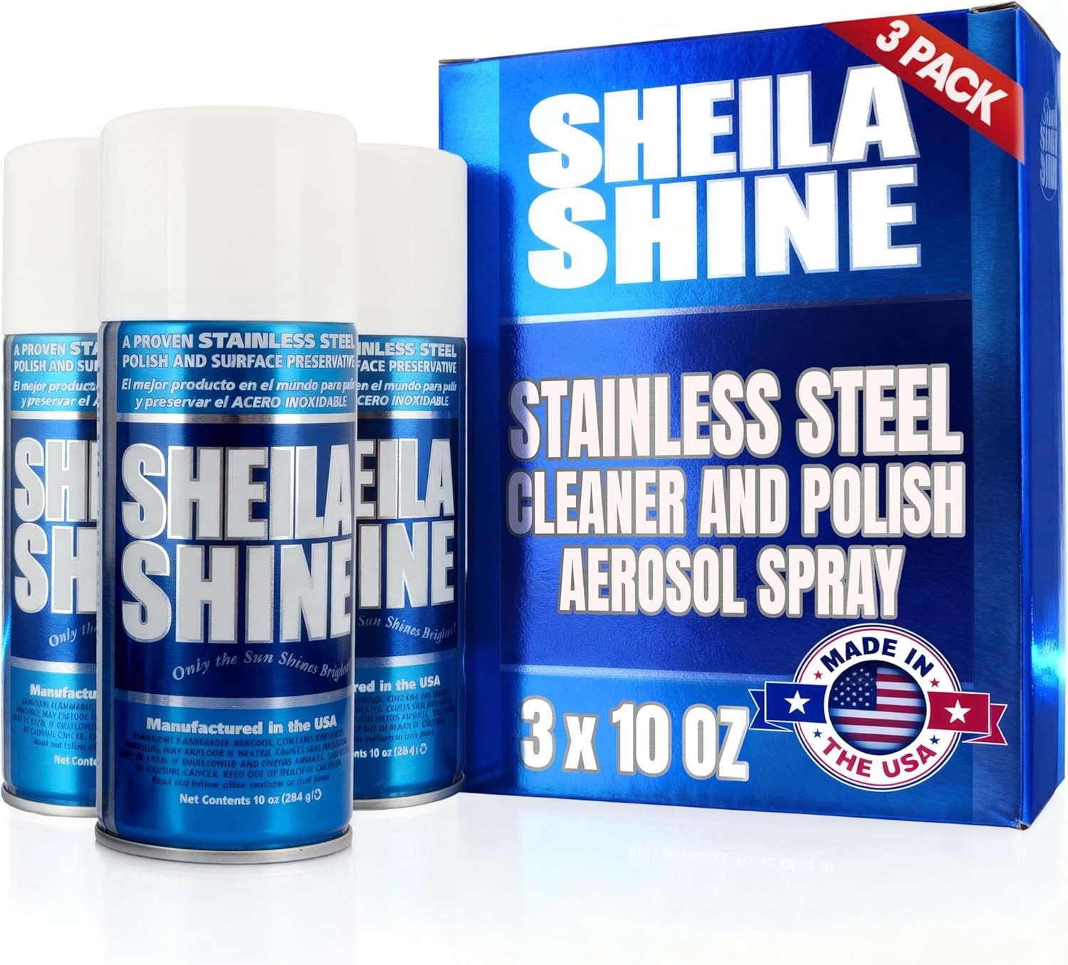 NEW,12 x 10oz Stainless Steel Cleaner and Polish -Stainless Steel Sprays Cleaner