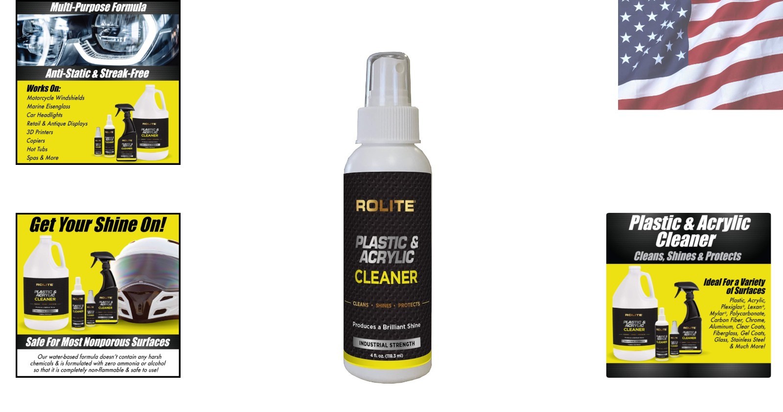 4 fl. oz. Streak-Free Plastic & Acrylic Cleaner – High Shine, Multi-Surface S…