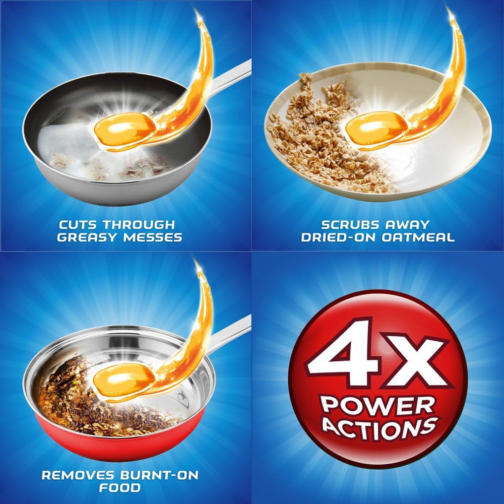 All in 1 Gelpacs, Dishwasher Detergent Tablets, Orange, 32 Count (Pack of 2)