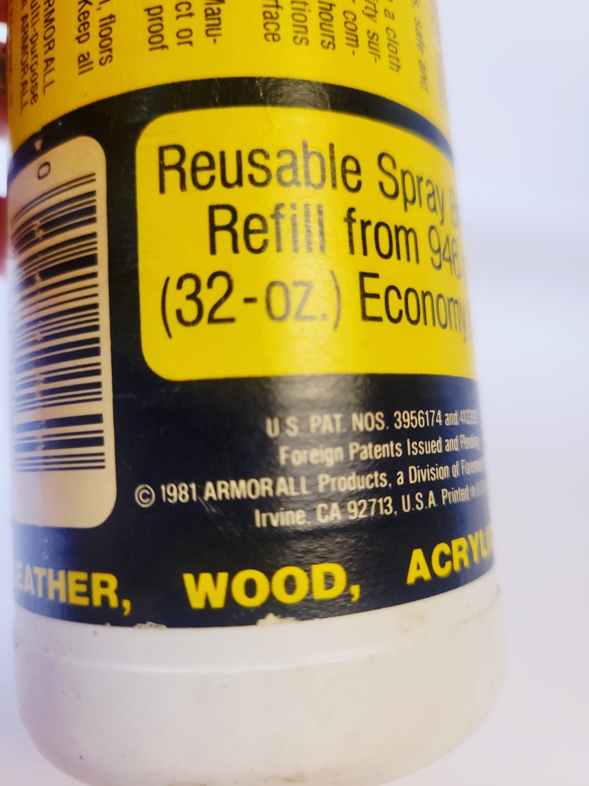 Vintage 1981 ARMOR ALL Cleaner NOS Refill & Spray Bottles 50 Fl Oz Total