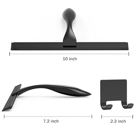10″ Stainless Steel Shower Squeegee with Hook – Glass & Tile Cleaning Tool