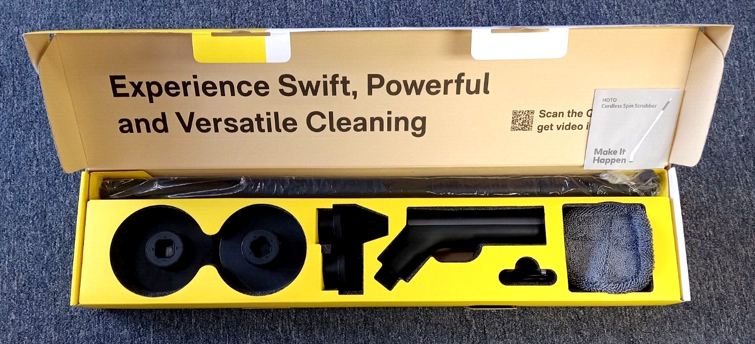 Hoto Electric Cordless Spin Scrubber 51″ Extendable Handle IPX7 Waterproof