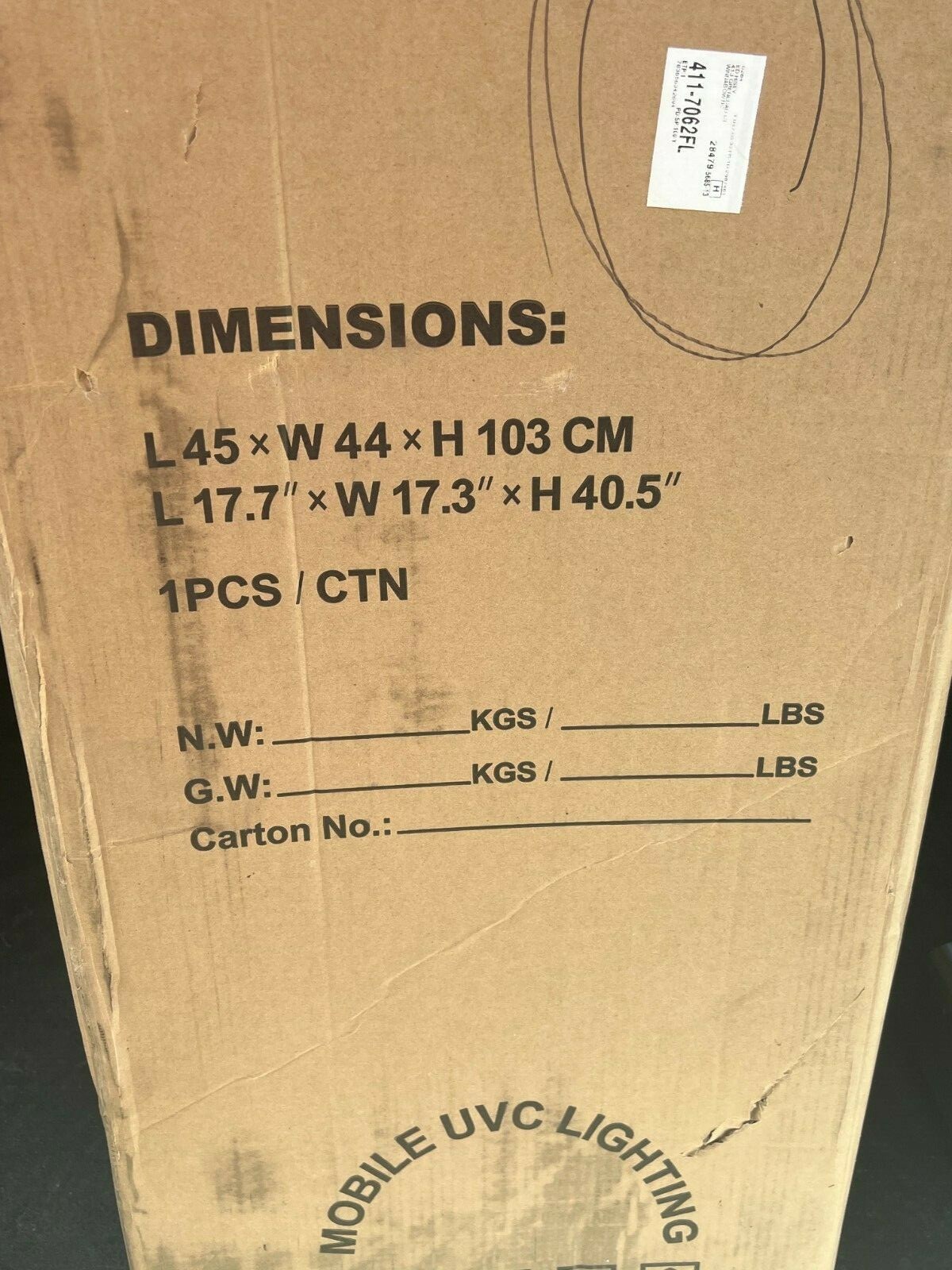 36″ 216 watt UVC Disinfecting Light Tower