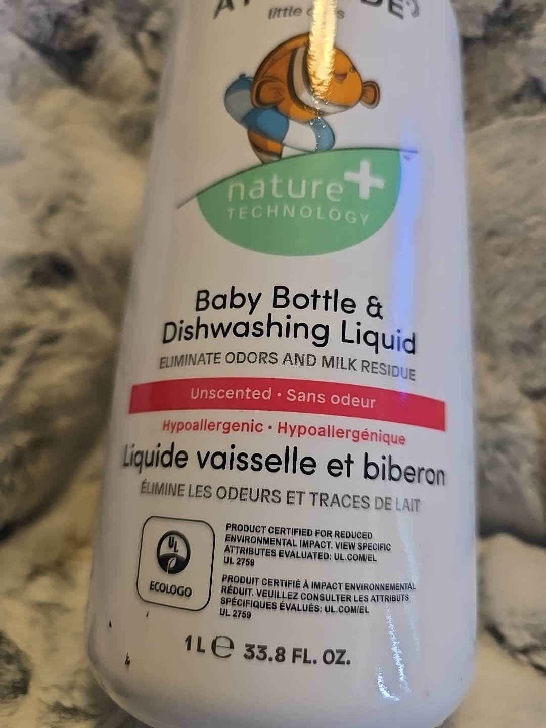 ATTITUDE NATURE TECHNOLOGY BABY BOTTLE & DISHWASHING LIQUID UNSCENTED 33.8 FL OZ