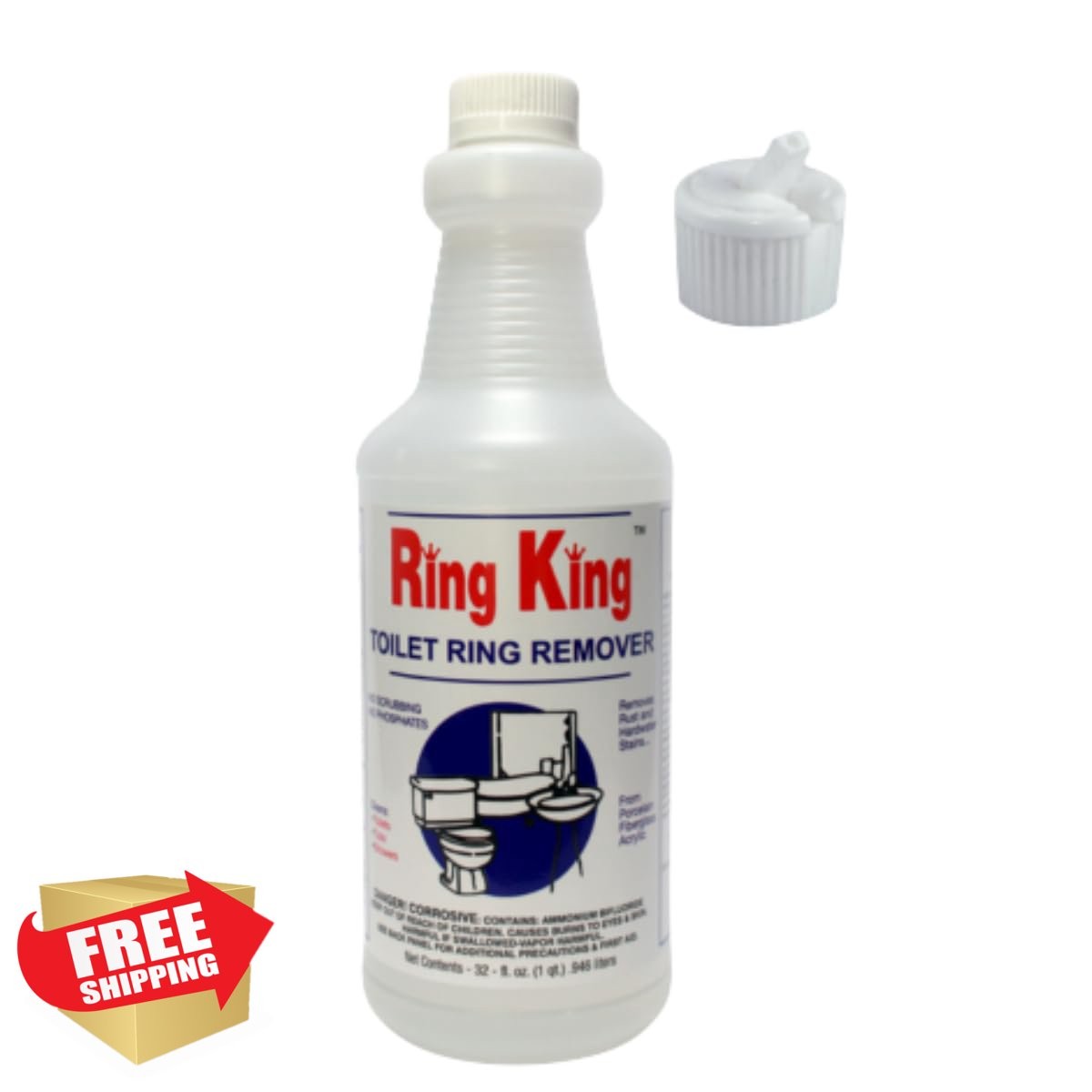 Ring King Toilet Bowl Cleaner 32oz Rust Hard Water Stain Remover