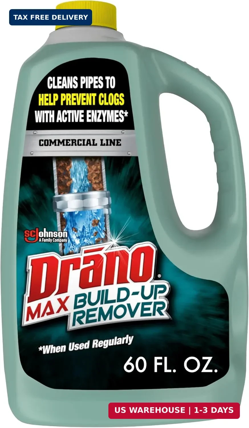 Drano Max Build Up Remover Drain Cleaner, Enzymes & Probiotics Prevents Clogs &