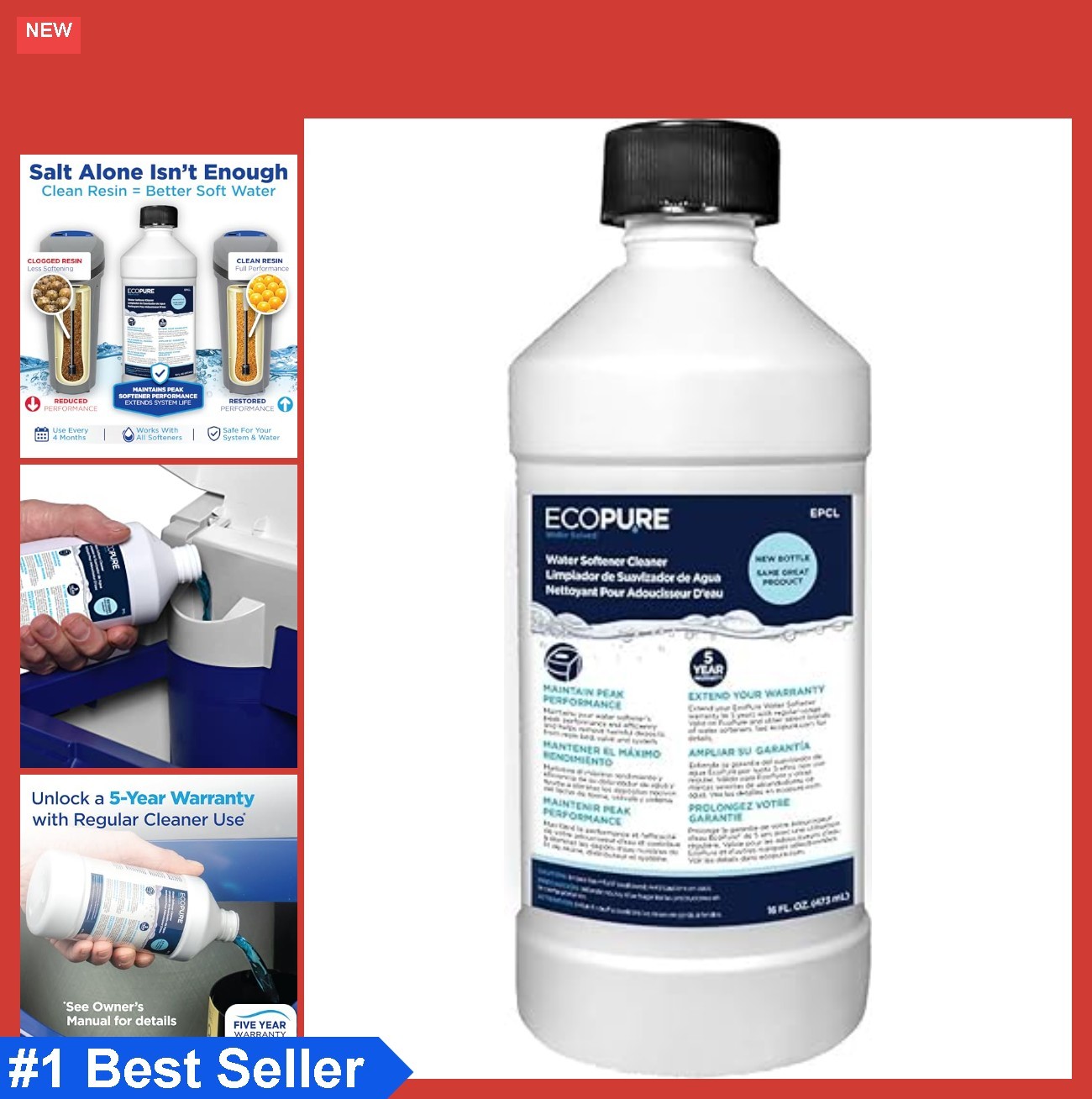 Water Softener Cleaner 16 Oz Removes Iron Rust Sediment Universal Compatibility