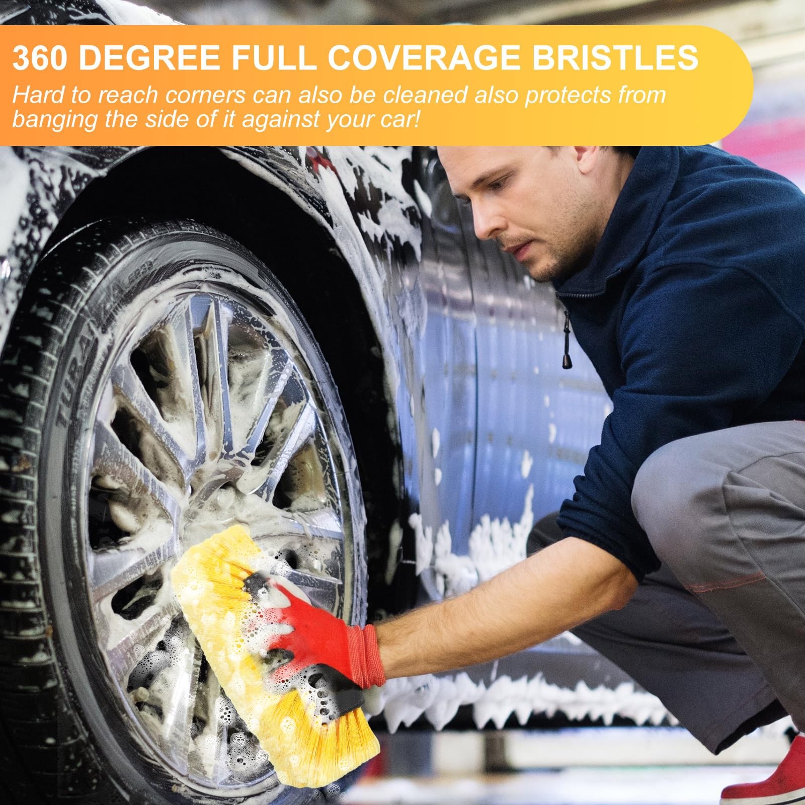 2 Pcs Car Wash Brush Head – 12 Inch Soft Bristle for Auto Truck RV Boat