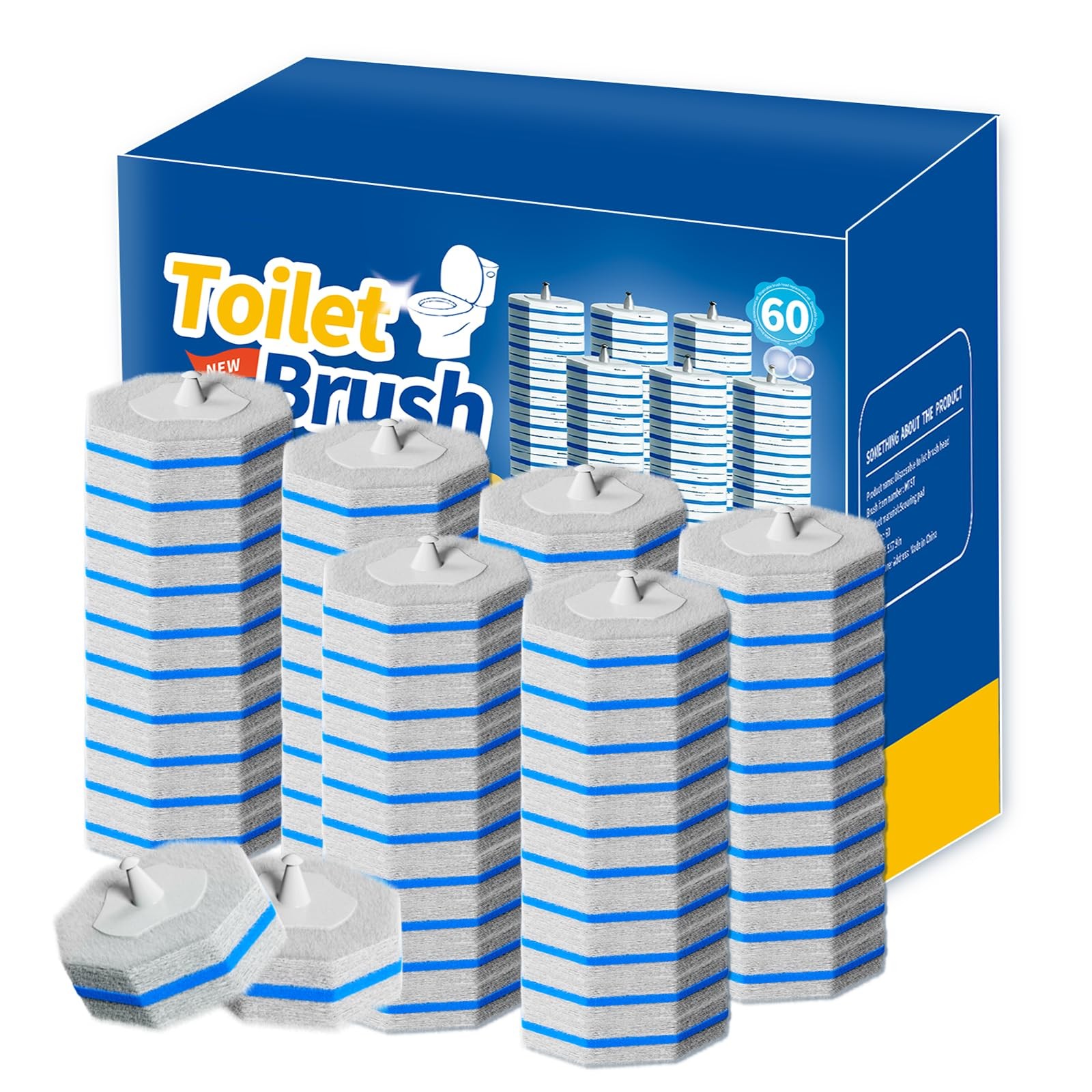 60PCS Toilet Bowl Cleaner Wand Refills Compatible with CLOROX. Disposable Toilet