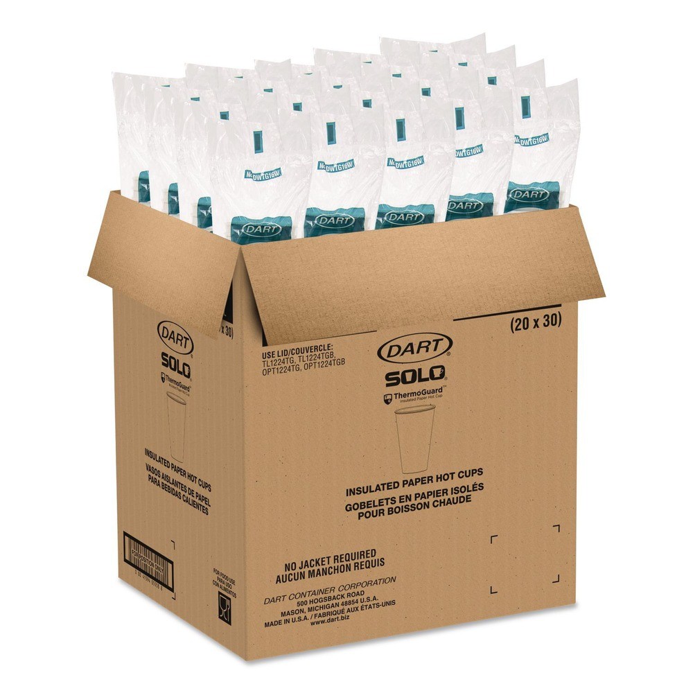 SOLO DWTG16W Thermoguard 16 oz Insulated Paper Hot Cups – WHT (600/CT) New