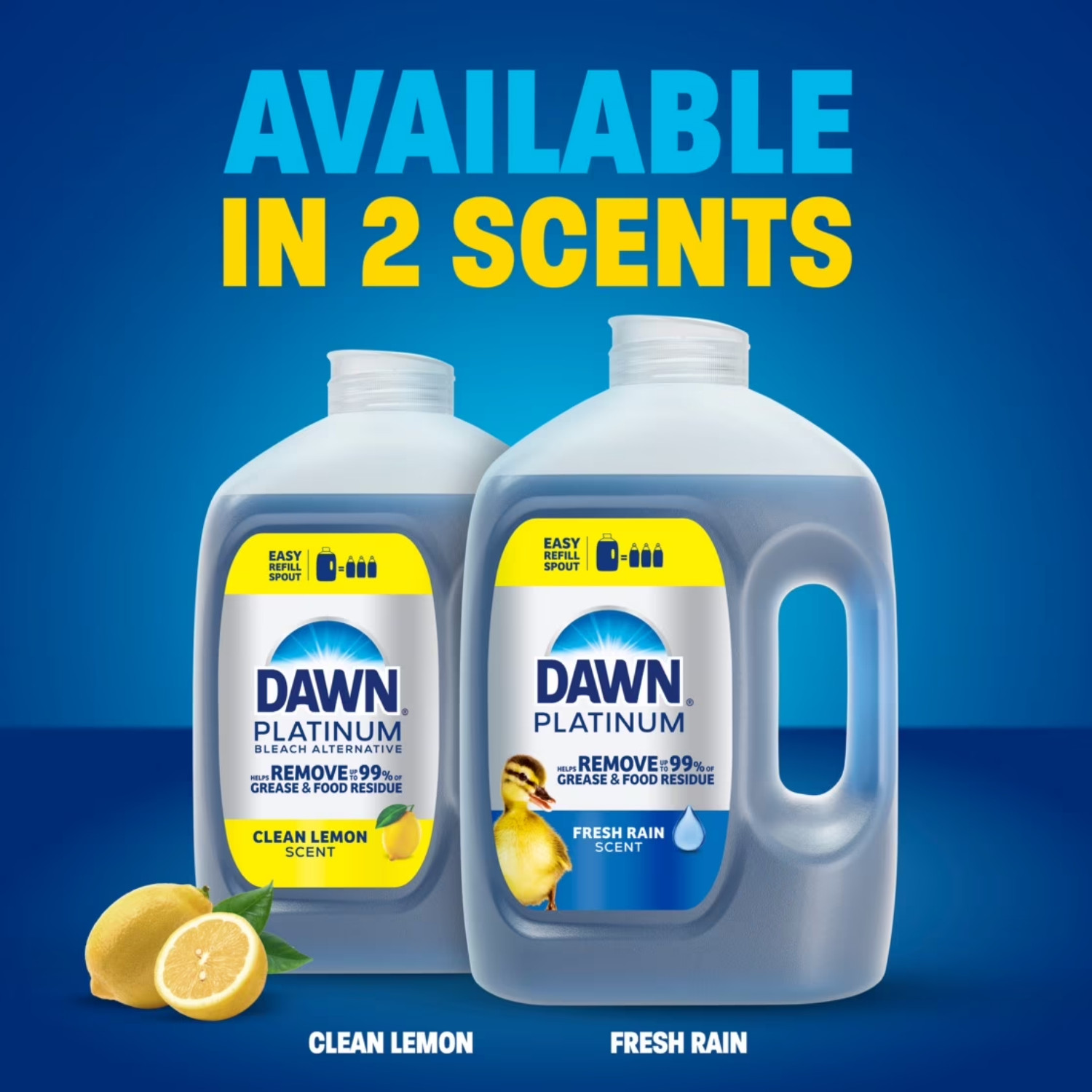 Dawn Platinum Fresh Rain Dishwashing Liquid Soap 68 Fl oz EZ Refill Jug New