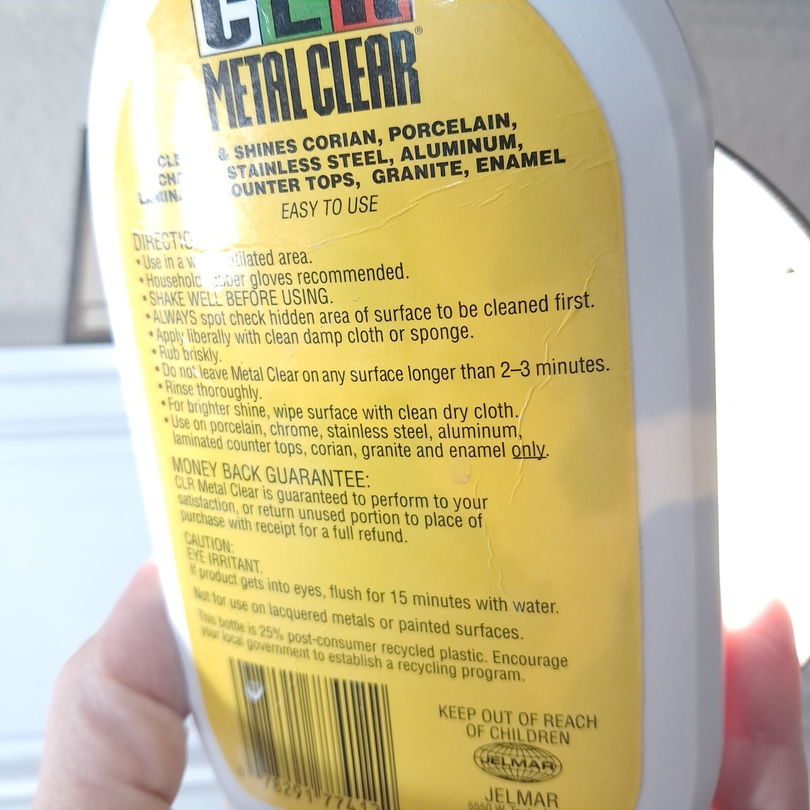 CLR Metal Clear Cleans Shines Porcelain Chrome Stainless Aluminum cleaner 12 oz