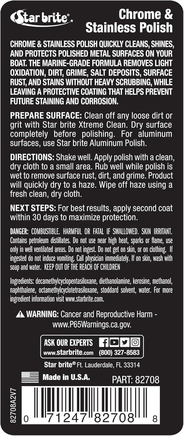 Chrome & Stainless Polish – Marine Grade Formula Protects Against Pitting, Sa…
