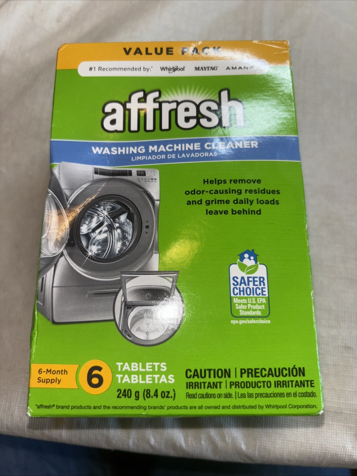 Affresh Washer Machine Cleaner, For Whirlpool, Maytag & amana, 6-Tablets, 8.4 oz