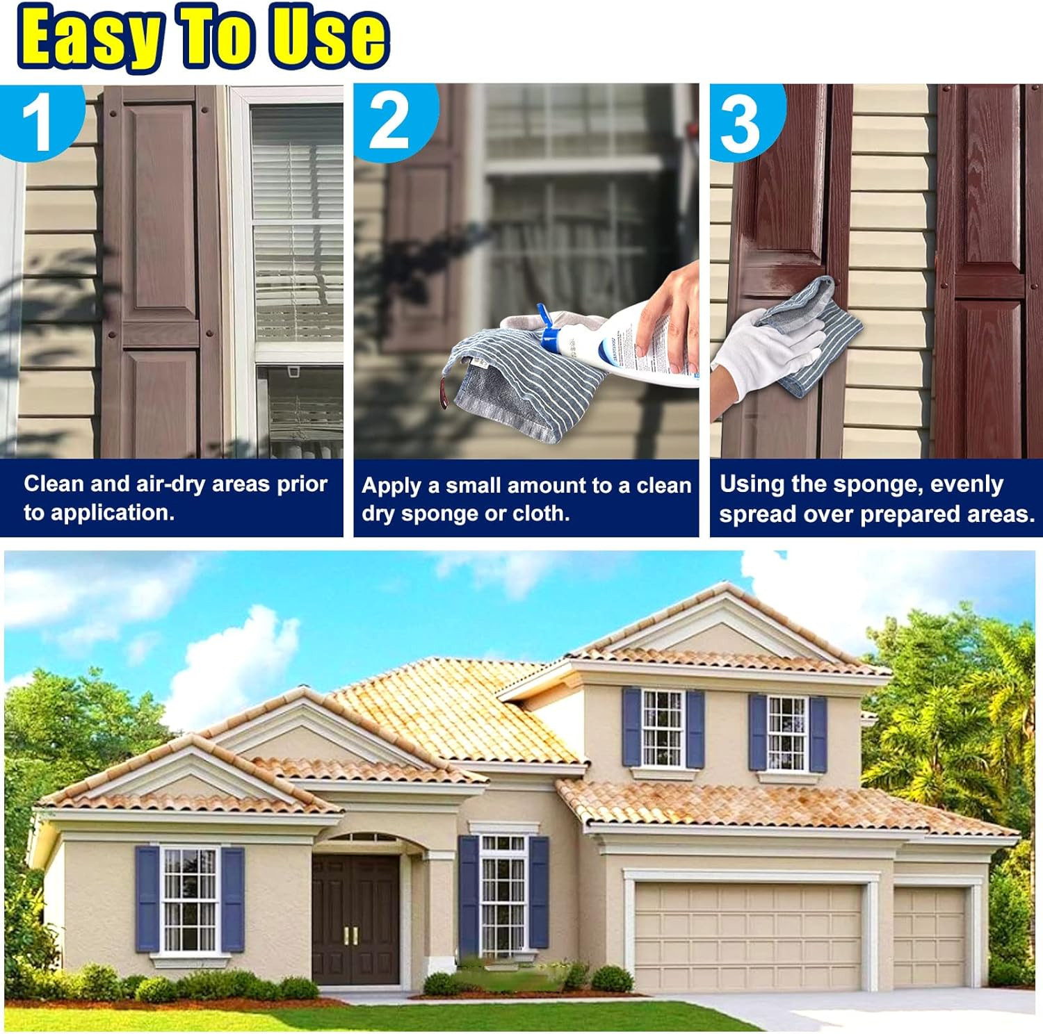Outdoor Color Restorer 16.5Oz Plastic Vinyl Shutter Restorer Faded Sun-Damaged a
