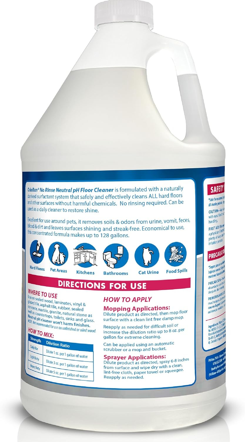 Pet Solutions No Rinse Neutral Ph Floor Cleaner Concentrate, Made in the USA, Sp