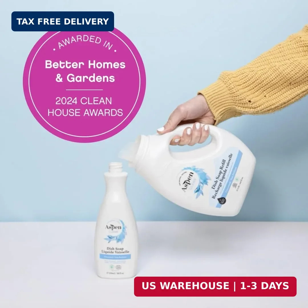 AspenClean | Dish Soap & Refill | Unscented | Liquid Dishwashing Detergent Soap