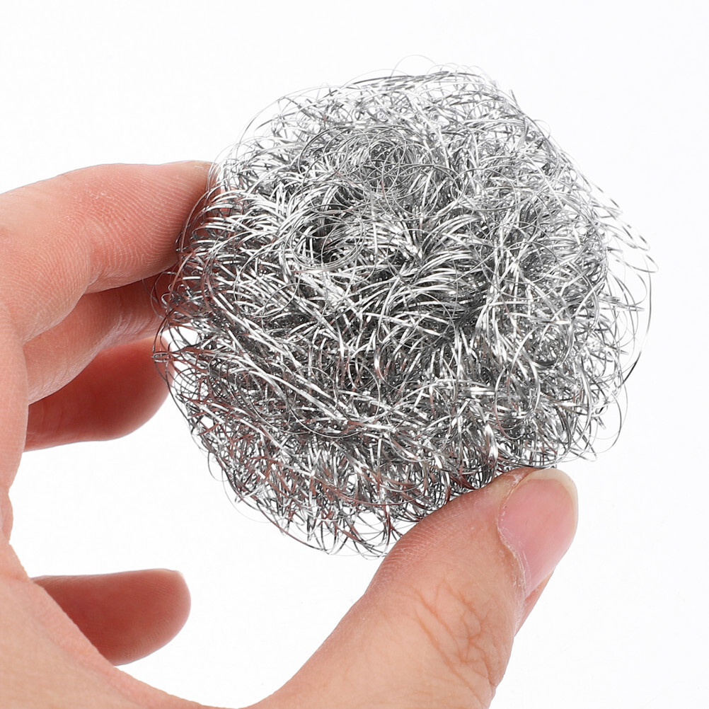 4pcs Stainless Steel Sponges Scrubbers Kitchen Practical Spiral Scourers for Pot
