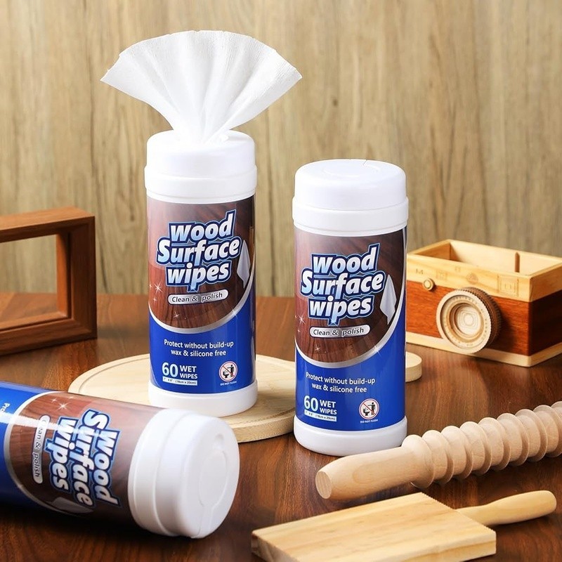 Wood Furniture Cleaner Wipes 180 Count Non-Woven Surface Polishing Towelettes US