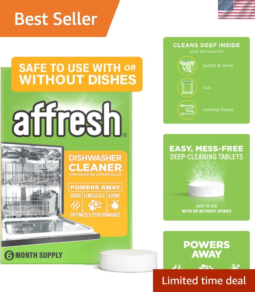 Septic Safe Dishwasher Cleaner Tablets – 6 Count – Monthly Maintenance Solution