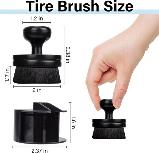 2 PCS Tire Shine Applicator Brush, Tire Dressing Brush Applicator with Seal Cove