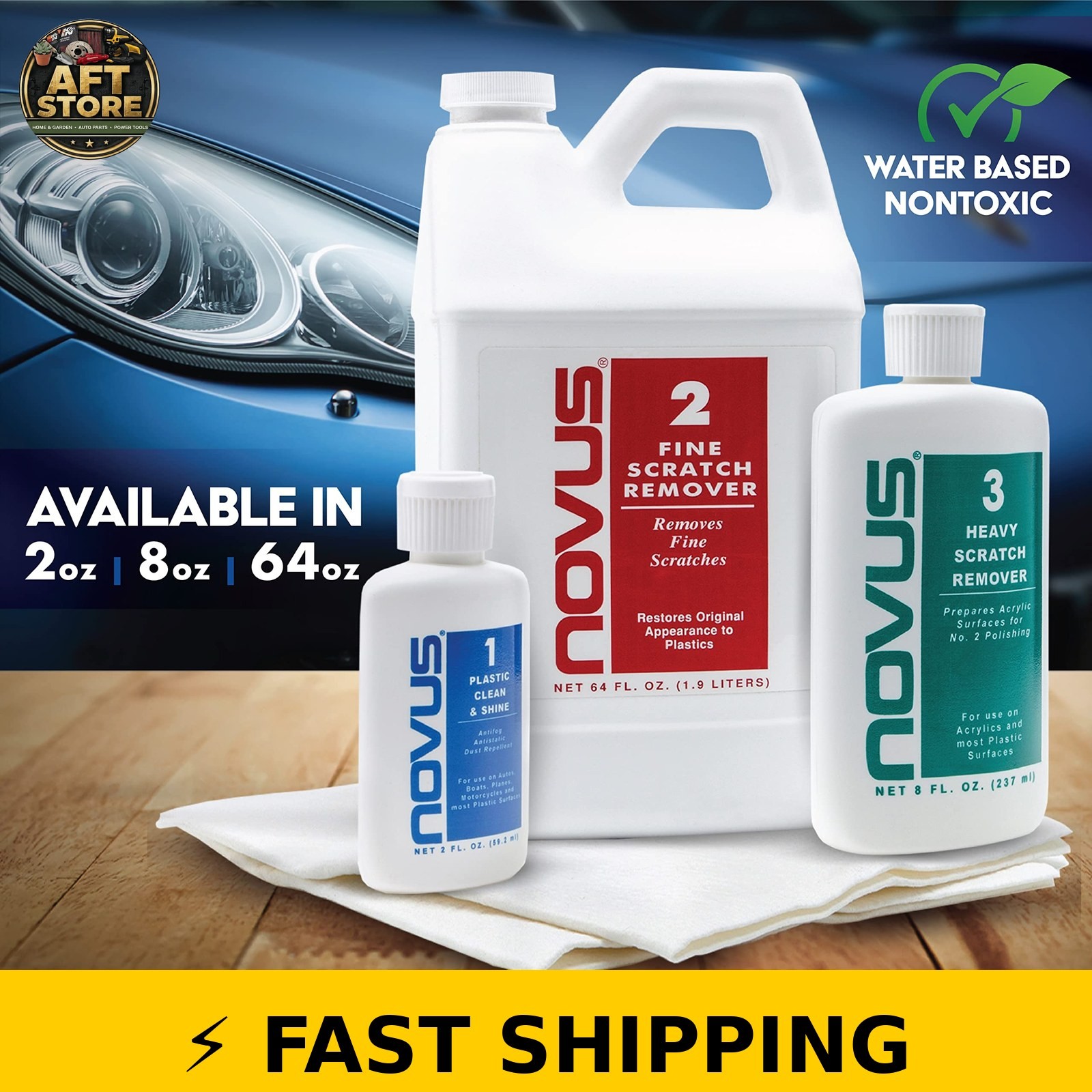 Novus Plastic Clean & Shine Pack – 2 Ounce Bottles