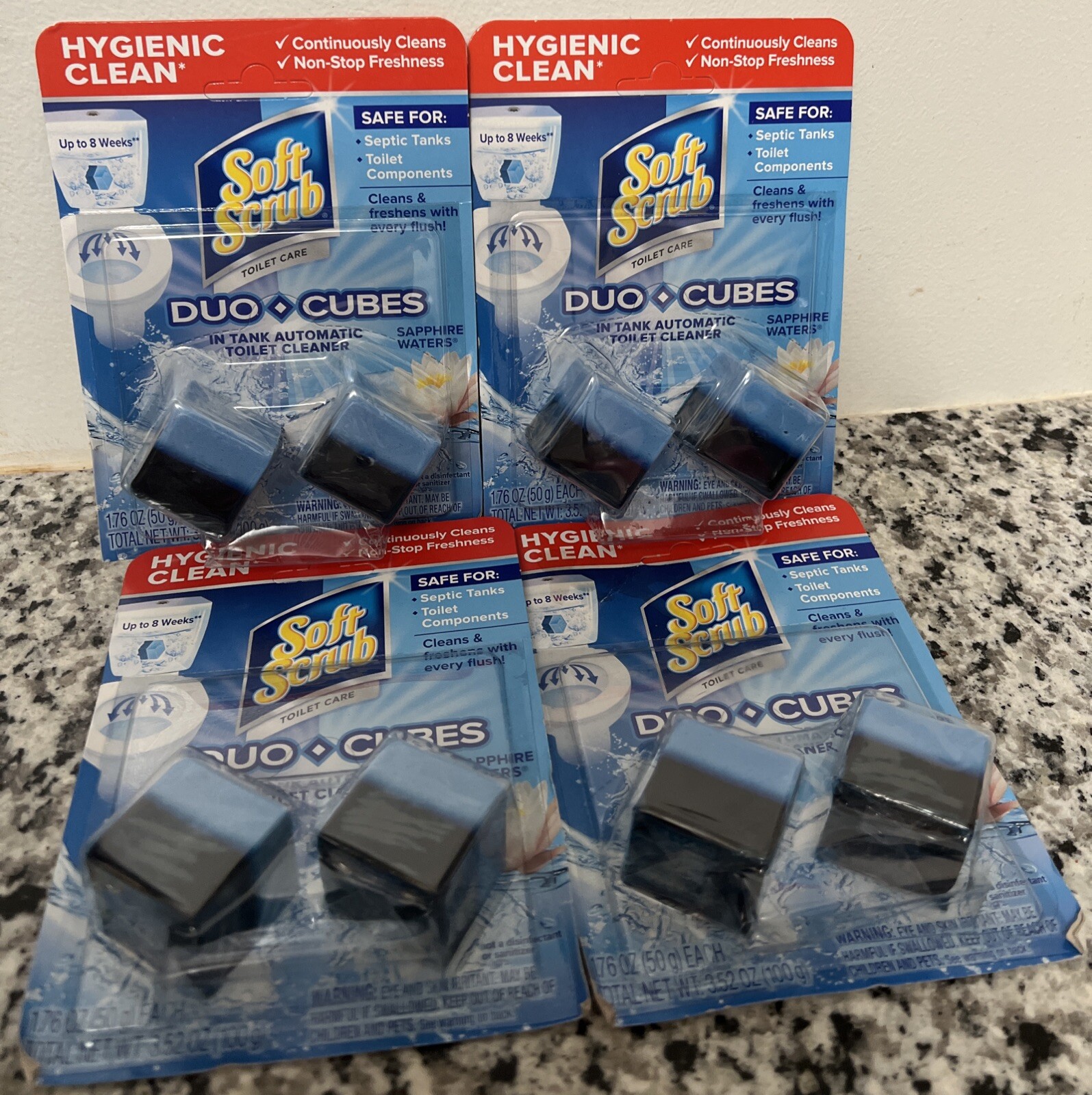 In-Tank Toilet Cleaner 2Ct Duo-Cubes, Sapphire Waters (Pack of 4)
