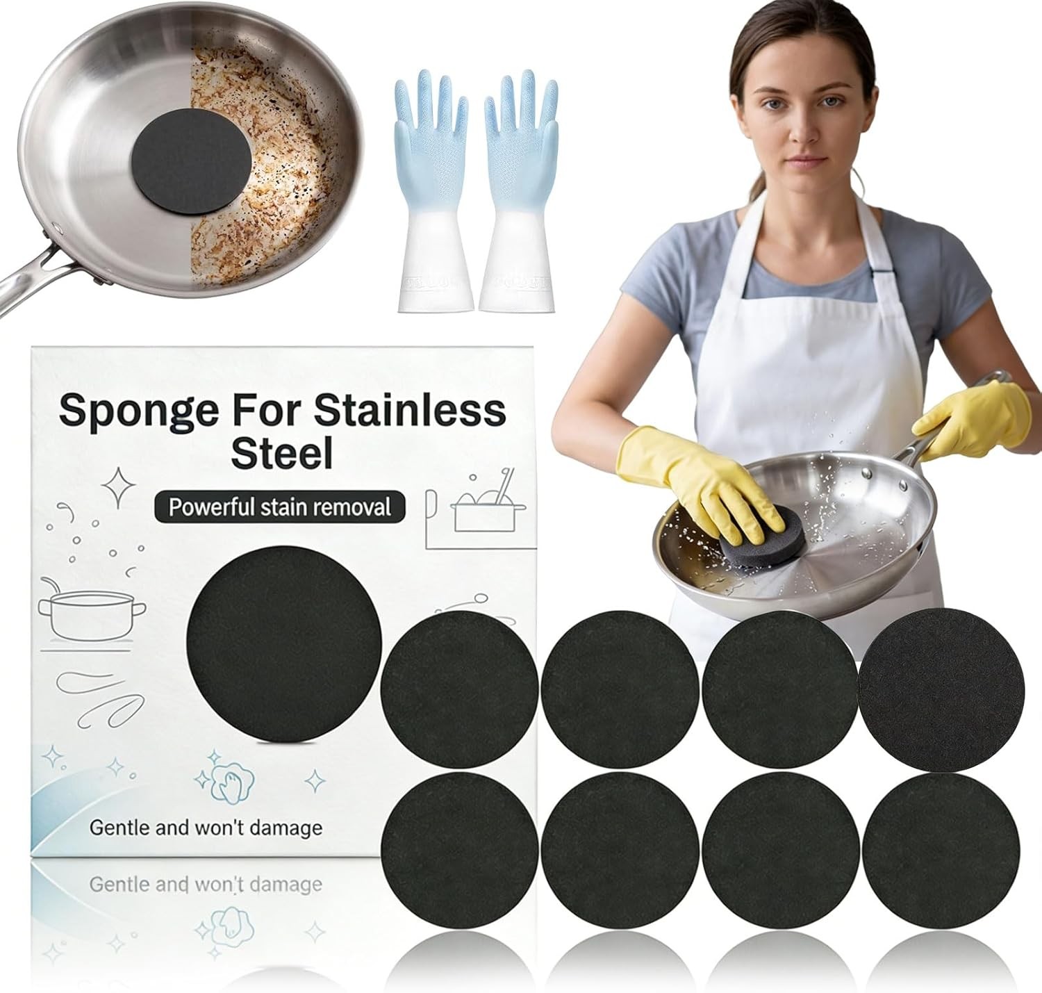 Korea Steel Sponge for Stainless Steel Pans Cookware