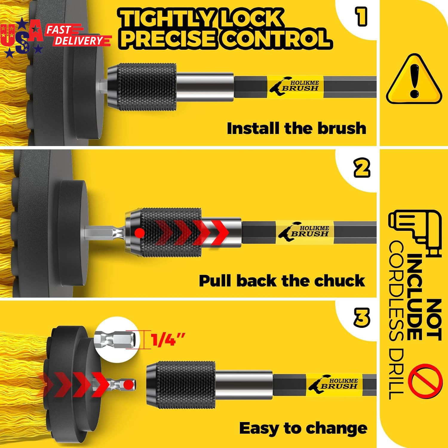 6Pack Drill Brush Power Scrubber Cleaning Brush Extended Long Attachment Set All