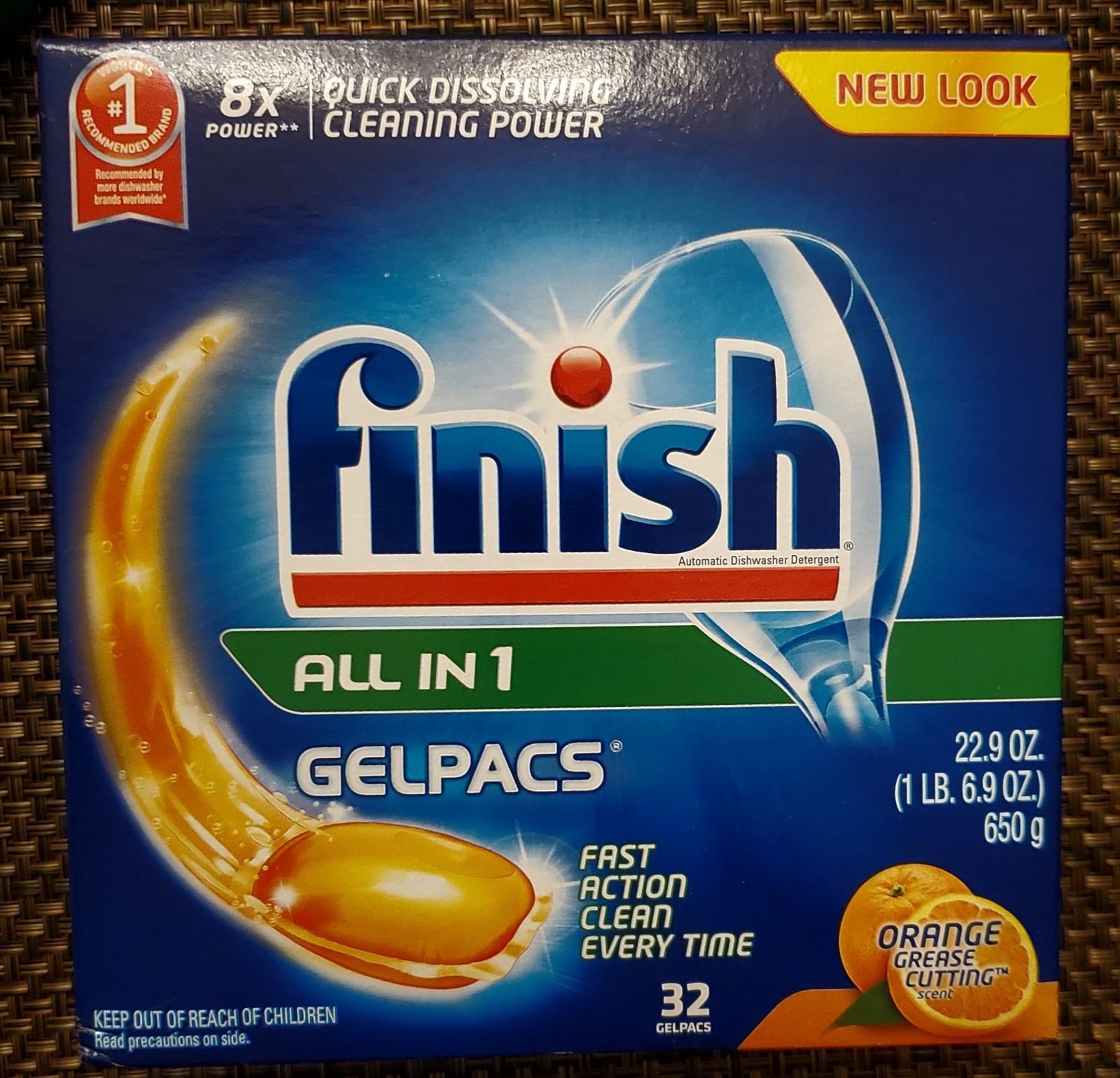 Finish Gelpacs Dishwasher Detergent, Orange Scent AS PICTURED 1 Box Original New
