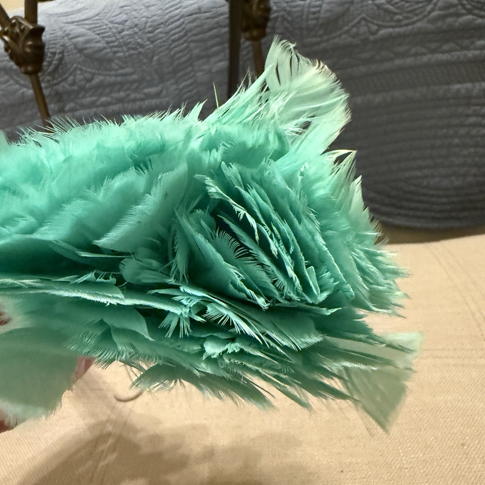 Vintage Feather Dusters Set Of 2 Blue Green Plastic Handle 14” Theatre