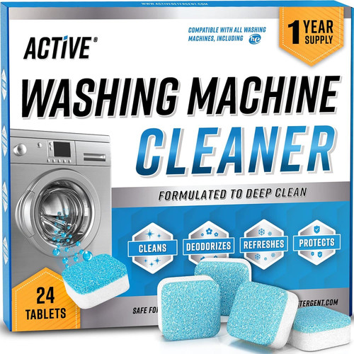 Washing Machine Cleaner Descaler 24 Pack – Deep Cleaning Tablets For HE…