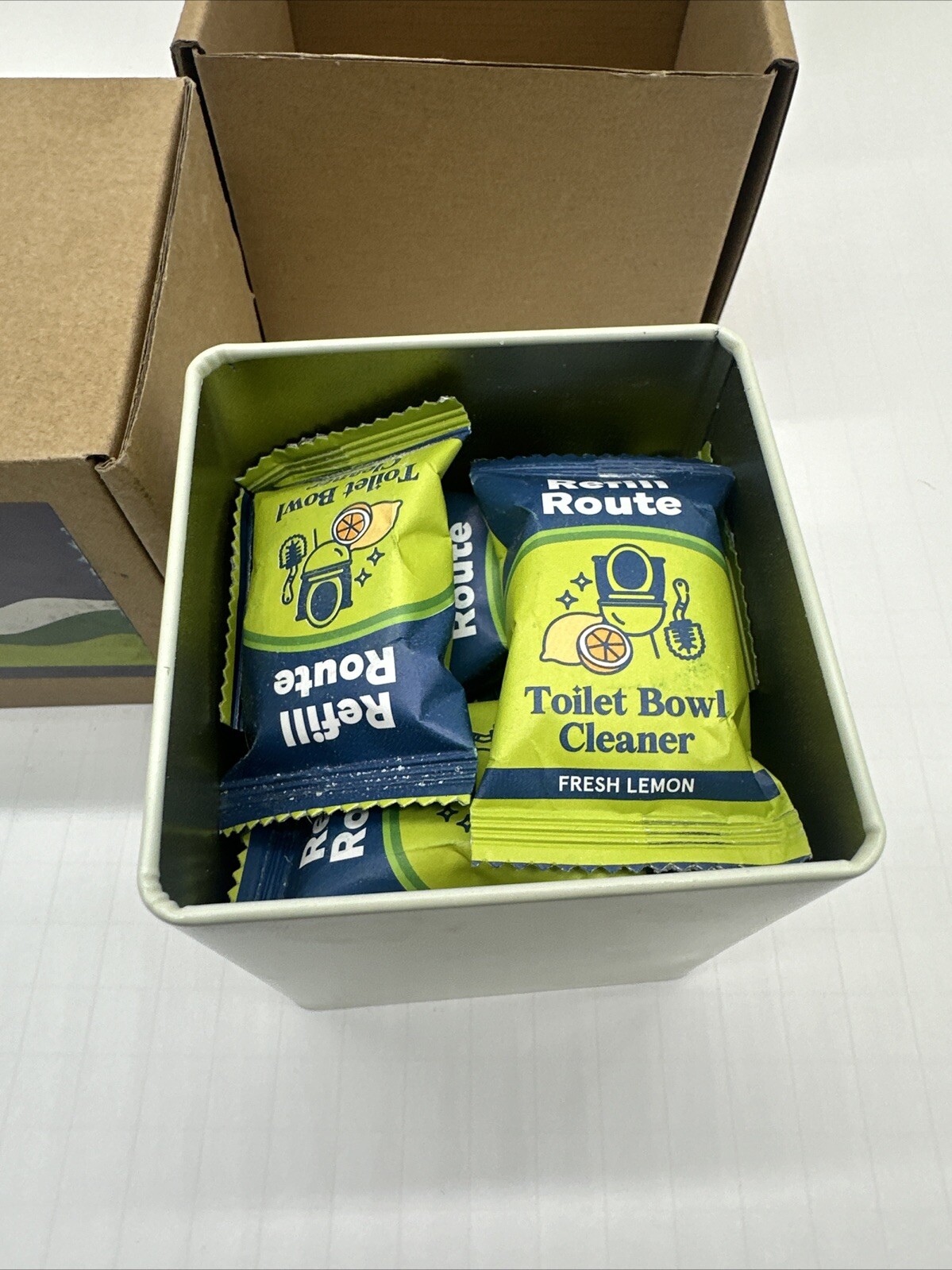2 Pack! Refill Route Toilet Cleaner Set Fresh Lemon Bowl Tablets for Deodorizing