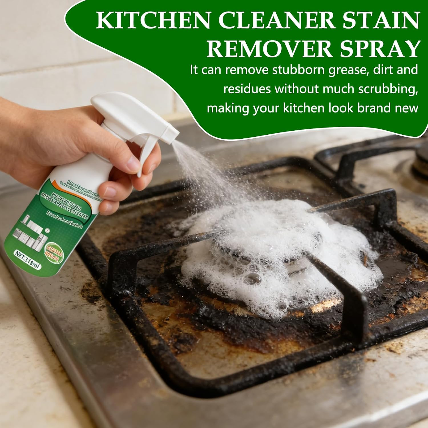 Kitchen Cleaner Remover Spray,Multifunctional Kitchen Appliance Cleaner,Kitchen