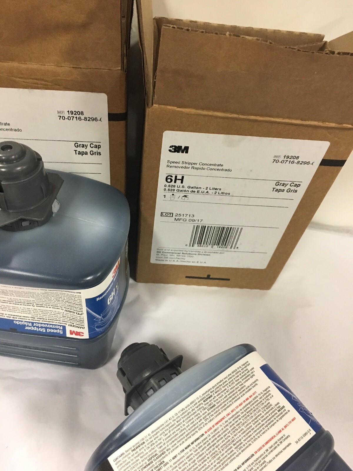 3M 6H Floor Speed Stripper Concentrate Size 2L,Blue Lot Of 2 Bottles Gray Cap