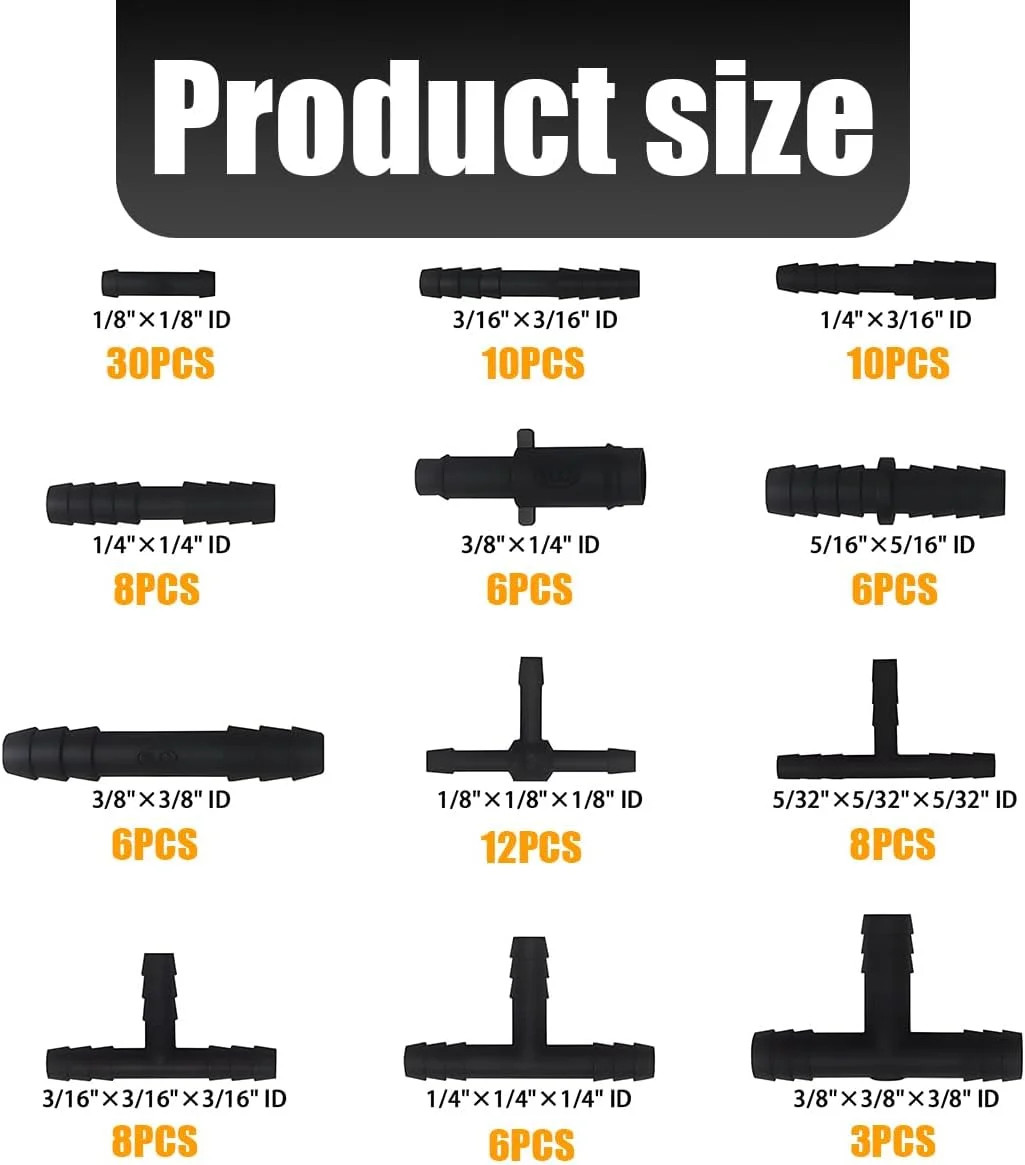 113PCS Car Vacuum Line Connector Kit, Heat Resistant Automotive Vacuum Tubing Te